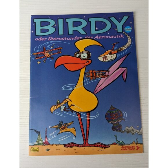 Vintage Austrian Airlines Aeronautics Comic Birdy Grillo Rosenauer in German - Picture 1 of 7